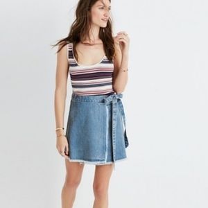 Madewell denim wrap skirt, size 8